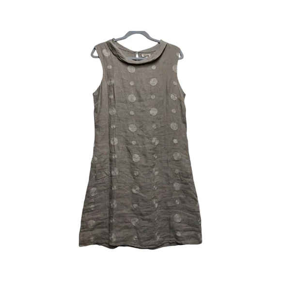 Lina Tomei Dresses Lina Tomei Gray Linen Dress Size M Pockets
